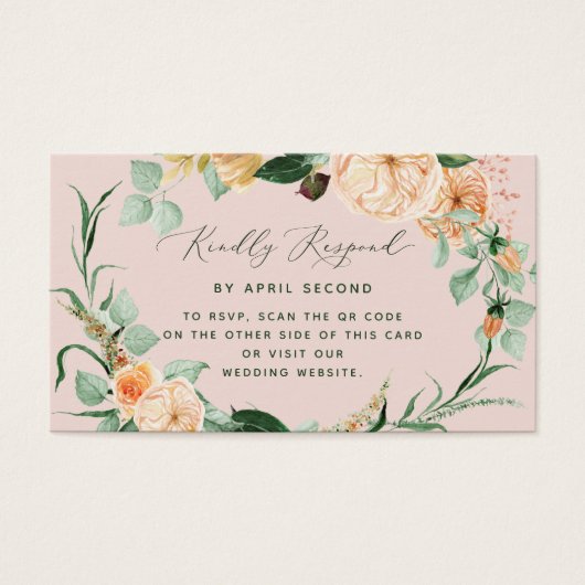 Botanische Boho Greenerity Wedding QR Code RSVP Ka (Vorderseite)