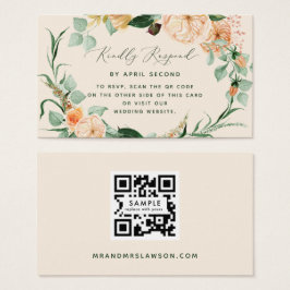 Botanische Boho Greenerity Wedding QR Code RSVP Ka