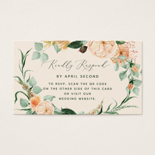 Botanische Boho Greenerity Wedding QR Code RSVP Ka (Vorderseite)
