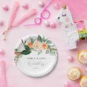 Botanische Boho Greenery Bloom Personalisiert Hoch Pappteller (Party)