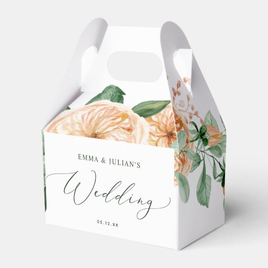 Botanische Boho Greenery Bloral Neutrale Hochzeit Geschenkschachtel (Vorderseite)