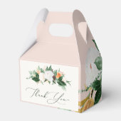 Botanische Boho Greenery Blues Pink Wedding Geschenkschachtel (Rückseite)