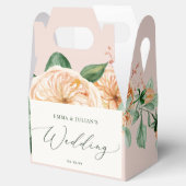 Botanische Boho Greenery Blues Pink Wedding Geschenkschachtel (Geöffnet)