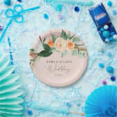 Botanische Boho Greenery Pink Personalisierte Hoch Pappteller (Party)