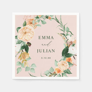 Botanische Boho Greenery Pink Personalisierte Hoch Serviette