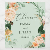 Botanische Boho Greenery Sage Green Gastgeschenk H Weinetikett (Einzelnes Label)