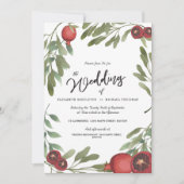Botanische Boho Greenery Wedding Burgundy Einladung (Vorderseite)