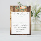 Botanische Boho Grünanlage Bauernhof Barn Wedding RSVP Karte (Stehend Vorderseite)