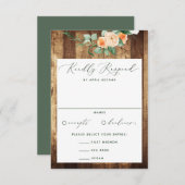 Botanische Boho Grünanlage Bauernhof Barn Wedding RSVP Karte (Vorne/Hinten)