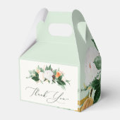 Botanische Boho Grüne Blumenweihe Grüne Hochzeit Geschenkschachtel (Rückseite)