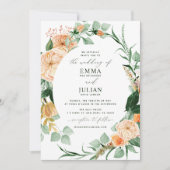 Botanische Boho Grüne neutrale Blumenhochzeit Einladung (Vorderseite)