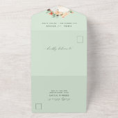Botanische Boho Grünpflanzen Pastel Floral Wedding All In One Einladung (Außenbereich)