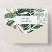 Botanische Boho-Hochzeit im Grünen All In One Einladung (Rückseite)