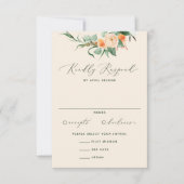 Botanische Boho Neutral Greenerity Peach Hochzeit RSVP Karte (Vorderseite)
