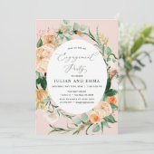 Botanische Boho Pastel Blush Pink Engagement Party Einladung (Stehend Vorderseite)