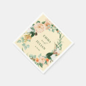 Botanische Boho Pastel Gelbe Personalisierte Hochz Serviette (Ecke)