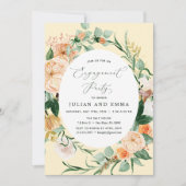 Botanische Boho Pastel Yellow Engagement Party Einladung (Vorderseite)