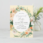 Botanische Boho Pastel Yellow Engagement Party Einladung (Stehend Vorderseite)