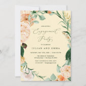 Botanische Boho Pastel Yellow Engagement Party Einladung (Vorderseite)