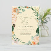 Botanische Boho Pastel Yellow Engagement Party Einladung (Stehend Vorderseite)