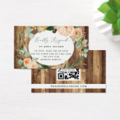 Botanische Boho Rustic Wedding QR Code RSVP Karte (Schreibtisch)