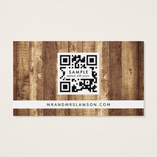Botanische Boho Rustic Wedding QR Code RSVP Karte (Rückseite)