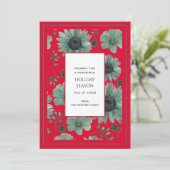 Botanische Boho-Urlaubskarte Rote Flora (Stehend Vorderseite)