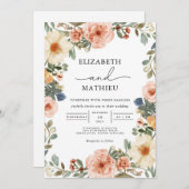 Botanische Botanische Botanische Hochzeit von Soft Einladung (Vorne/Hinten)