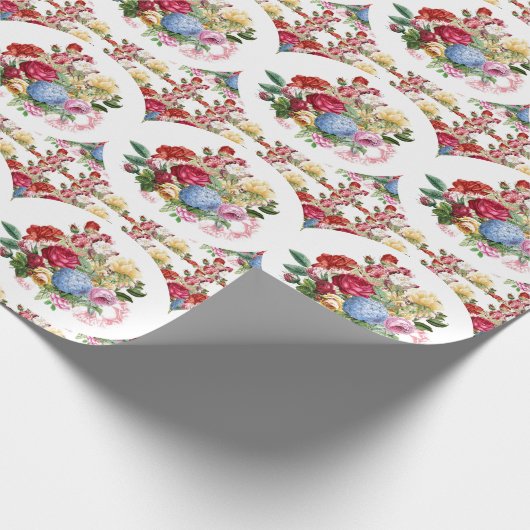 Botanische Botanische Rose oder Retro-Geschenk Geschenkpapier (Ecke)