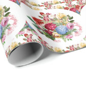 Botanische Botanische Rose oder Retro-Geschenk Geschenkpapier (Rolleneckpunkt)