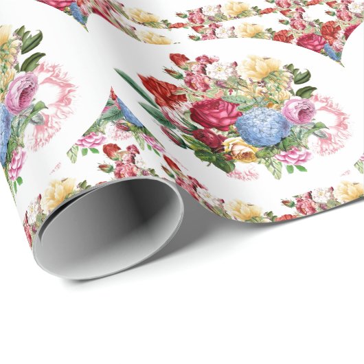 Botanische Botanische Rose oder Retro-Geschenk Geschenkpapier (Rolleneckpunkt)