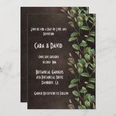 Botanische Brauner Grünpflanzen Elegante Hochzeit Einladung (Vorne/Hinten)