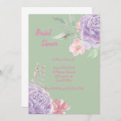 Botanische Brautdusche Einladung (Vorne/Hinten)