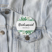 Botanische Bridesmaid Mit Monogramm Button (Beispiel)