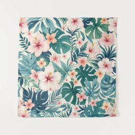 Botanische Brise - tropische Blumentapestes Wandteppich