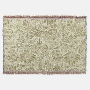 Botanische Brokat-Toile-Floral Grün-Sage-Muster Decke