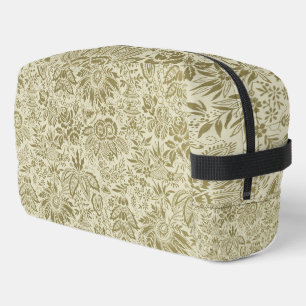 Botanische Brokat-Toile-Floral Grün-Sage-Muster Waschbeutel