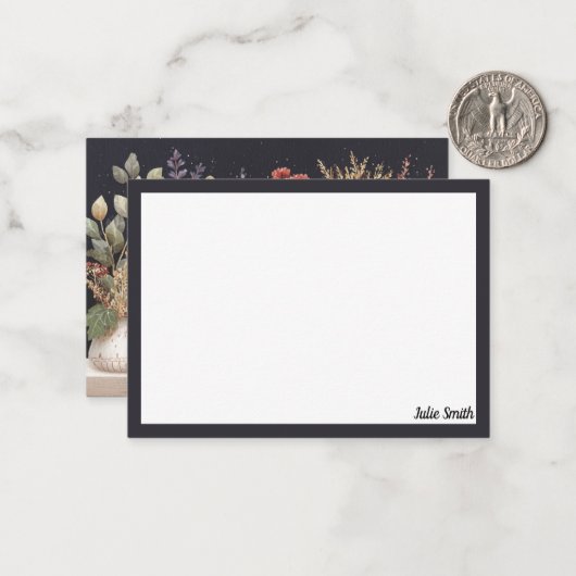 Botanische Bücher für den modernen Fall Mitteilungskarte (Vorderseite/Rückseite Beispiel)
