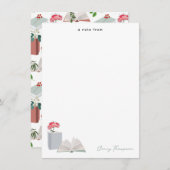 Botanische Bücher und Bibliothek Lesen Individuell Mitteilungskarte (Vorne/Hinten)