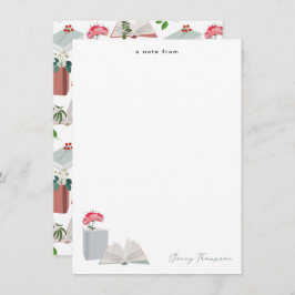 Botanische Bücher und Bibliothek Lesen Individuell Mitteilungskarte