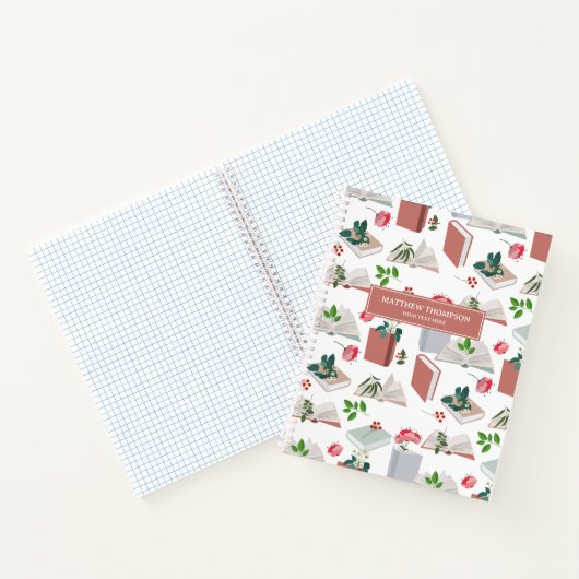 Botanische Bücher und Bibliothekslesemuster (Innenseite)