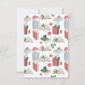 Botanische Bücher und Bibliothekslesemuster Dankeskarte (Rückseite)