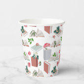 Botanische Bücher und Bibliothekslesemuster Pappbecher (Links)