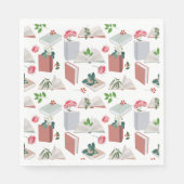 Botanische Bücher und Bibliothekslesemuster Serviette (Vorderseite)