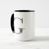 Botanische Buchstabeg-Tasse, Kunst durch Elizabeth Tasse (Vorderseite Links)