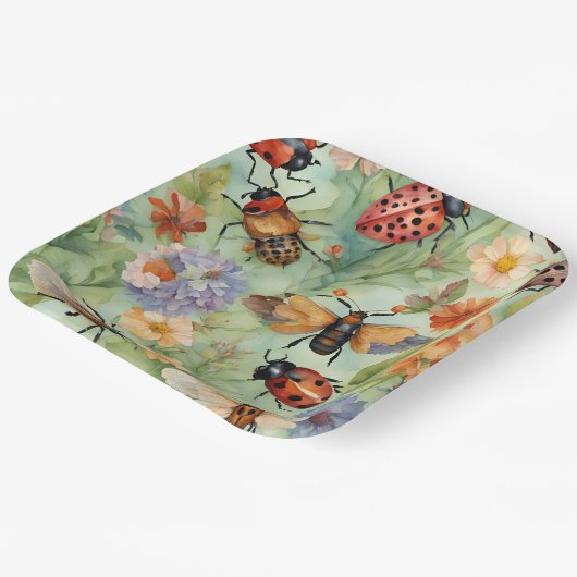 Botanische Bug Symphonie Pappteller (Gewinkelt)