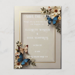 Botanische Butterfly Hochzeit Einladung Postkarte