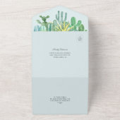 Botanische Cacti Wasserfarben Pflanze Moderne Hoch All In One Einladung (Außenbereich)