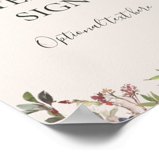 Botanische Champagnerkarten und Geschenke nach Maß Poster (Ecke)