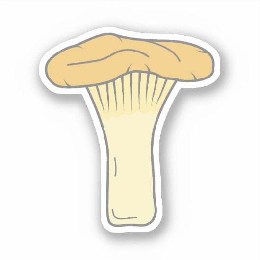 Botanische Chanterelle Mushroom Custom-Cut Sticker (Vorderseite)